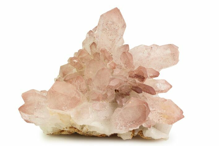 Spotted Pink-Hued Quartz Crystal Cluster - India #358805